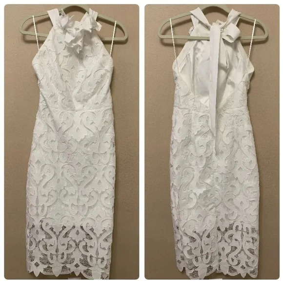 Milly Bridget Guipure Lace Dress Size 6 White Ecru NWT New - Picture 5 of 14